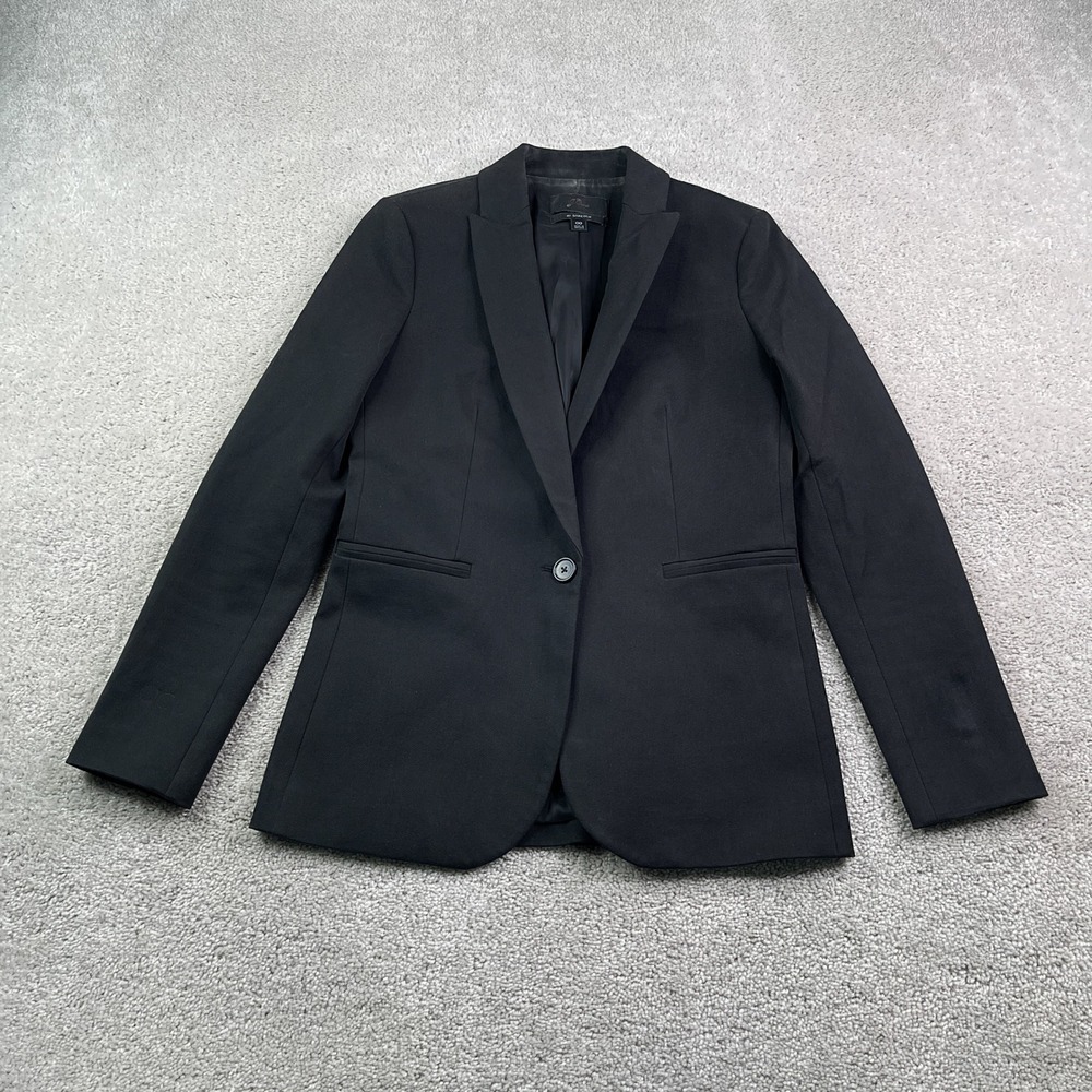 J Crew Blazer Womens Size 00 Black Parke Bi Stretch Cotton Professional Career